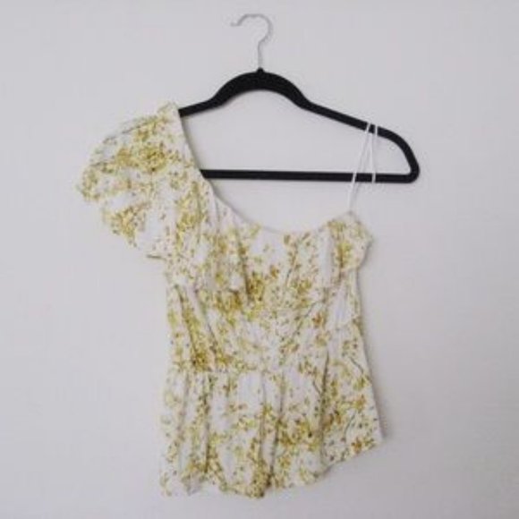 One Shoulder Floral Ruffle Top - Picture 3 of 4